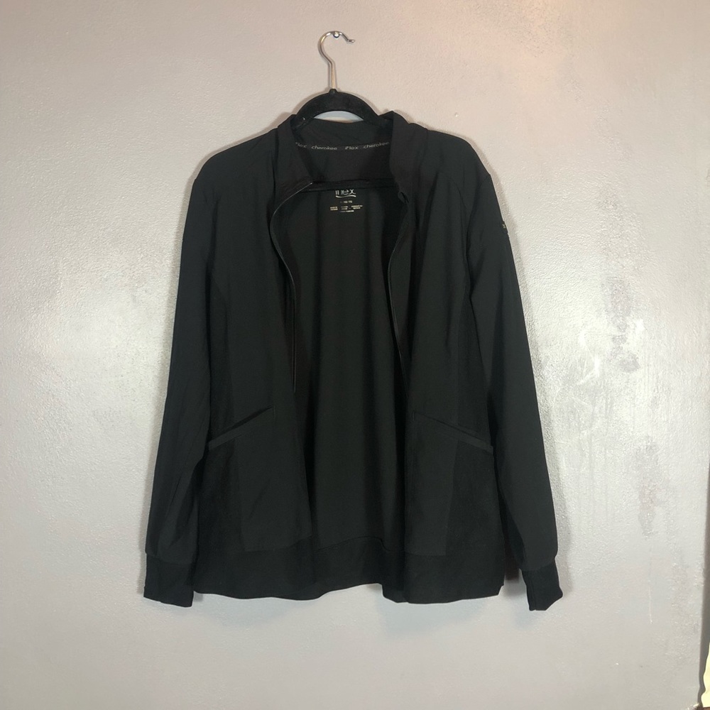 Cherokee Iflex Black Scrub Jacket Size XL
